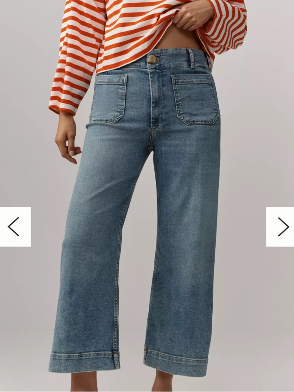 The Colette Crop High-Rise Wide-Leg Jeans by Maeve